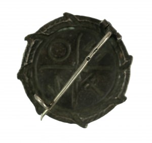 Odznaka Organizacja Zjednoczenie Narodowe, II RP, [srebro ?], sygnowana F.Z. oraz literka E, RZADKA