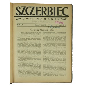 Magazine SZCZERBIEC biweekly, complete yearbook 1931 with issues after confiscation, RARE