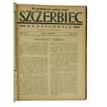 Czasopismo SZCZERBIEC dwutygodnik, kompletny rocznik 1931 z numerami po konfiskacie, RZADKIE