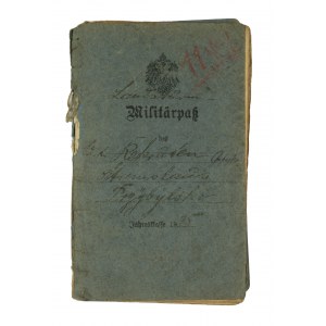 Militarpass / Military booklet World War I, POLAK, active participant in the battles of Verdun, among others.