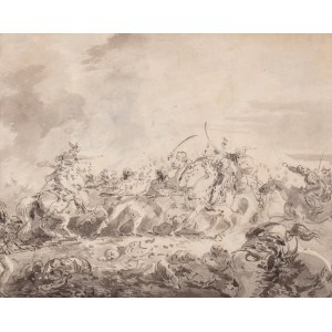 Circle by Giuseppe Francesco Casanova (1727 London-1803 Modling near Vienna), Battle Scene
