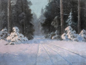 Wiktor Korecki (1890 Kamieniec Podolski - 1980 Milanówek k. Warszawy), Zimowy pejzaż