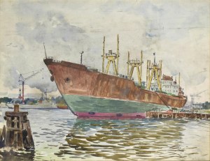 Władysław Serafin (1905 Kraków - 1988 tamże), W porcie II, 1967 r.