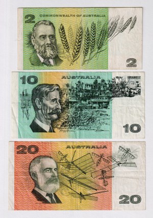 Australia 2 - 10 - 20 Dollars 1966 - 1994