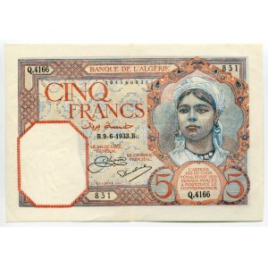 Algeria 5 Francs 1933