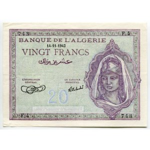Algeria 20 Francs 1942