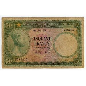 Belgian Congo 50 Francs 1955