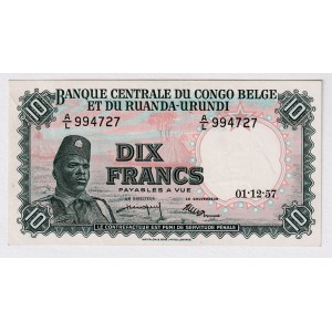 Belgian Congo 10 Francs 1957