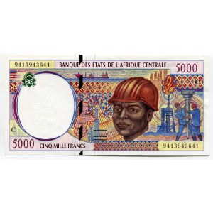 Central African States Congo 5000 Francs 1994 C