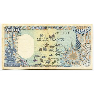 Chad 1000 Francs 1990
