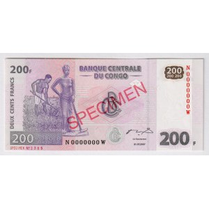 Congo Democratic Republic 200 Francs 2007 Specimen