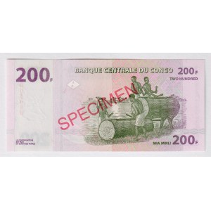 Congo Democratic Republic 200 Francs 2007 Specimen