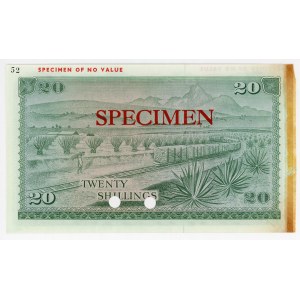 Kenya 20 Shillings 1969 -1973 (ND) Color Trial Specimen