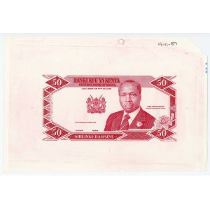 Kenya Proof Color Note of 50 Shillings 1989