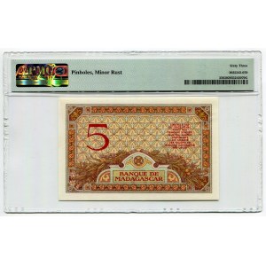 Madagascar 5 Francs 1937 (ND) PMG 63
