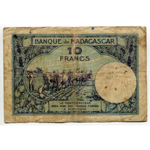 Madagascar 10 Francs 1937 - 1947 (ND)