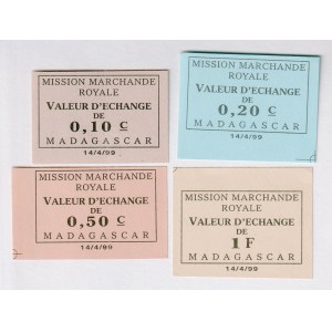 Madagascar Mission Marchande Royale Set of 4 Notes 1999