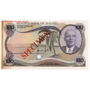 Malawi 10 Kwacha 1964 (ND) Color Trial Specimen