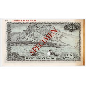 Malawi 10 Kwacha 1964 (ND) Color Trial Specimen