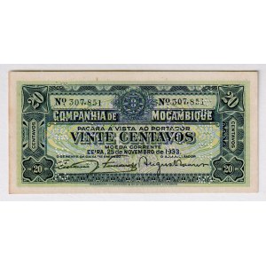 Mozambique Beira 20 Centavos 1933