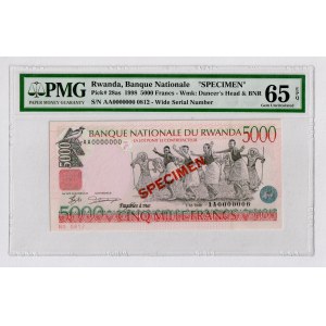 Rwanda 5000 Francs 1998 Specimen PMG 65 EPQ