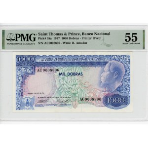 Saint Thomas & Prince 1000 Dobras 1977 PMG 55