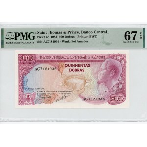 Saint thomas & Prince 500 Dobras 1982 PMG 67