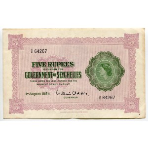 Seychelles 5 Rupees 1954