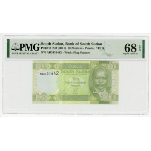 South Sudan 10 Piasters 2011 (ND) PMG 68