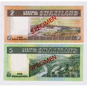 Swaziland 2 - 5 Emalangeni 1974 Specimen