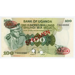 Uganda 100 Shillings 1973 (ND) Specimen