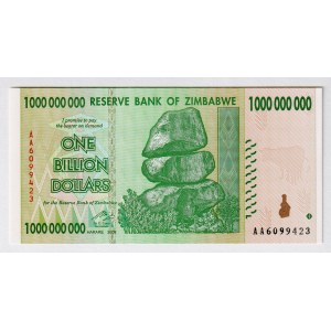 Zimbabwe 1 Billion Dollars 2008