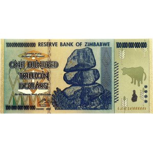 Zimbabwe 100000000000000 Dollars 2008