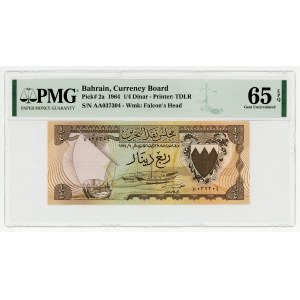 Bahrain 1/4 Dinar 1964 PMG 66