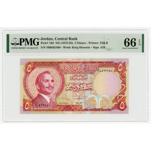 Jordan 5 Dinars 1975 - 1992 (ND) PMG 66