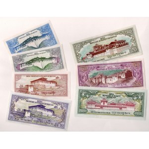 Bhutan Lot of 6 Banknotes 1985 - 1992
