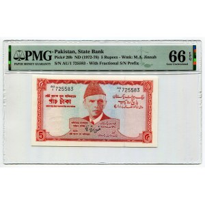 Pakistan 5 Rupees 1972 (ND) PMG 66