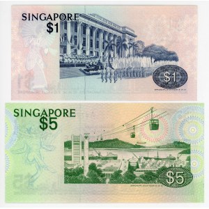 Singapore 1 & 5 Dollars 1976 (ND)