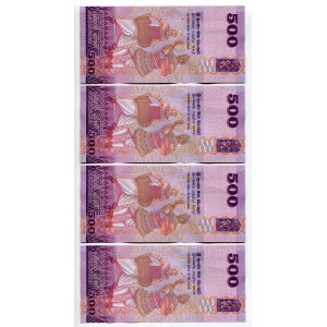 Sri Lanka 4 x 500 Rupees 2016 With Consecutive Numbers