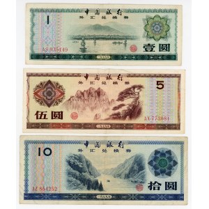 China 1 - 5 - 10 Yuan 1979 Foreign Exchange Certificate