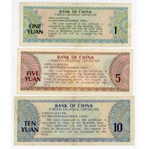 China 1 - 5 - 10 Yuan 1979 Foreign Exchange Certificate