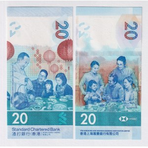 Hong Kong 2 x 20 Dollars 2018