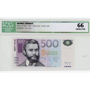 Estonia 500 Krooni 2007 PMG 66