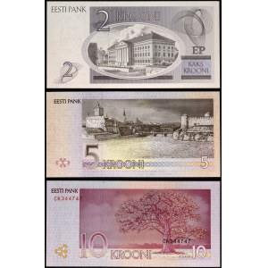 Estonia Lot of 3 Banknotes 1992 -2006
