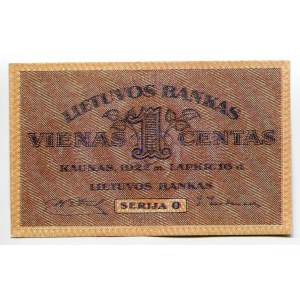Lithuania 1 Centas 1922