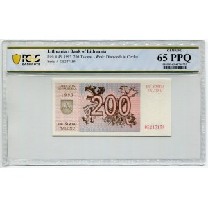 Lithuania 200 Talonas 1993 PCGS 65