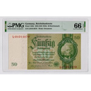Germany - Third Reich 50 Reichsmark 1945 (ND) PMG 66 EPQ