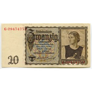 Germany - Third Reich 20 Reichsmark 1939