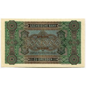 Germany - Weimar Republic Saxony 100000 Mark 1923