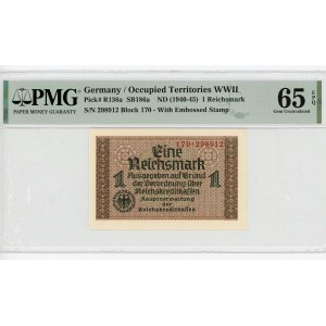 Germany - Third Reich 1 Reichsmark 1940 - 1945 (ND) PMG 65